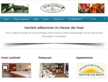 Tablet Screenshot of landhotel-ruegen.de